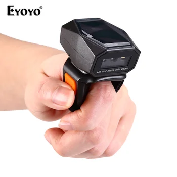 Eyoyo 2D Носене околовръстен баркод скенер Мини Преносим 3-в-1 USB Жична 2,4 G Безжична Bluetooth четец на пръстови отпечатъци iPad, iPhone и Android