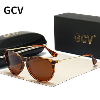 GCV Нови Модни Кръгли Слънчеви Очила Поляризирани Дамски Класически Ретро Слънчеви Очила За Мъже За Шофиране Унисекс Очила с UV400 lentes de sol