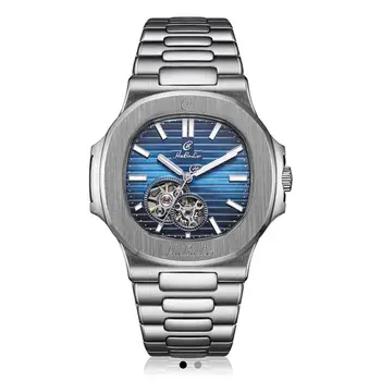 Hanboro маркови класически механични часовници за мъже луксозни модерни бизнес мъжки Ръчен Часовник напълно автоматични механични мъжки Часовник