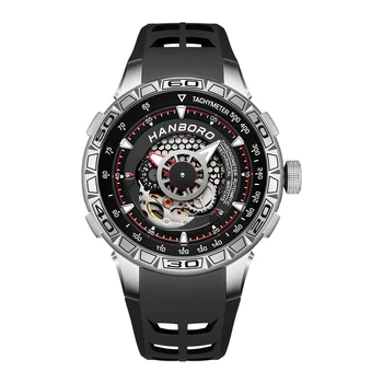 HANBORO Нови Автоматични Часовници Мъжки Модни Механични Часовници С Кухи Голям циферблат на Часовник е водоустойчив Мъжки часовник relogio masculino