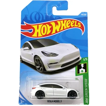 Hot Wheels 1:64 Автомобил TESLA, МОДЕЛ S 3 X Колекционерско Издание на Метални Гласове Модели Автомобили Детски Играчки Подарък