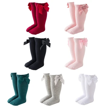 HX5D Чорапи До Коляното За Малки Момичета С Хубав Нос, Обикновена Чорапи За Деца