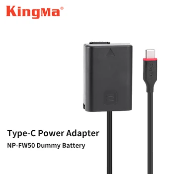KingMa NP-FW50 Фиктивен батерия с адаптер на захранване USB Type-C За Sony ZV-E10 A7M2 A7II A7S2 A7R A7RII A6000 A6300 A6400 A6500