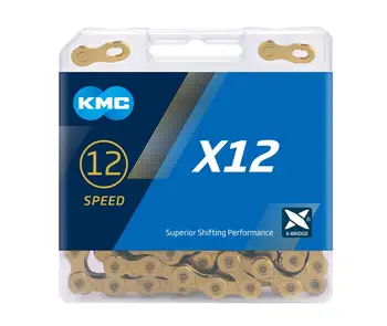 KMC X12 12/24 скорост 126L МТБ Планински Пътен под Наем Велосипедна Верига 12s Златна/Сребърна Верига