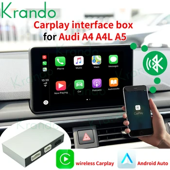 Krando Безжична Apple CarPlay Android Авто Интерфейс Кутия За Audi A4 A4L A5 S4 B8 B9 2009-2020 MMI 2 G 3G RMC MIB Siri Управление