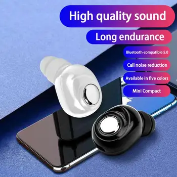 L16 Мини Безжична Една Подложка Bluetooth 5,0 Слушалки Слушалки Кука Бизнес Стерео Звук За iPhone Смартфон с Android