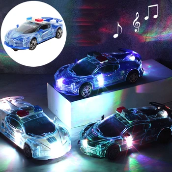 Led Музикален Светлина Състезателна Кола Играчки | Детски Образователни Мигащи Полицейски коли За Момчетата Музикална Електрически Спортен Модел Кола Играчки DS29