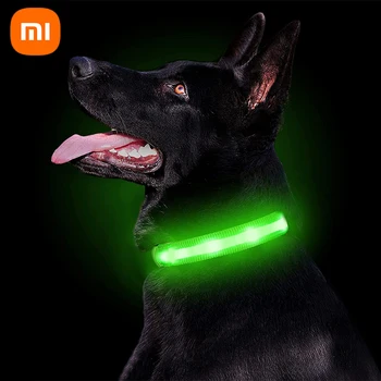 LED Светлинен Нашийник за Кучета, Акумулаторна батерия Светлинен Яка, Регулируеми през Нощта, Големи Светещи Нашийник за Кучета Малки и Средни по Размер, Котка