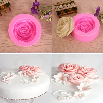 Luyou Хранителни силиконови форми за украса на торта, мини-форма за празни приказки във формата на цвете, вечерни инструменти за декорации на рози, ръчно изработени, FM050