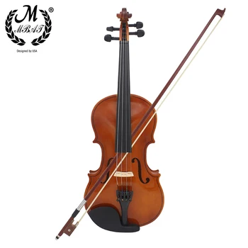 M MBAT Дървена Цигулка 4/4 в пълен размер Акустична Цигулка за Начинаещи Висококачествен Струнен Инструмент С Футляром Набор от Аксесоари Музика