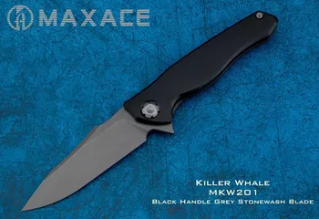 Maxace Killer Кит 2 ASP60 Сгъваем Нож от Бързорежеща стомана за Употреба на Открито