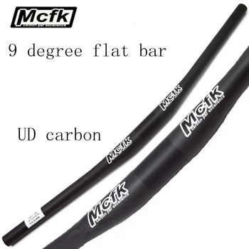 Mcfk UD въглеродни влакна МТБ велосипеди волана планинско колоездене плосък волан 31,8 мм 690 720 750 мм велосипедни подробности 9 градуса 5 мм изкачване