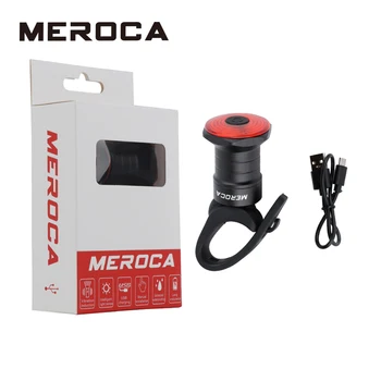 MEROCA Задна Светлина Велосипеден Интелигентен Сензор за Автоматично Стартиране/Спиране на Спирачна Задна Светлина Водоустойчив USB Акумулаторна Задна Светлина Велосипедни Части