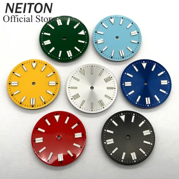 NEITON 28,5 мм/31 мм черен син зелен червен жълт циферблат часа нажежен подходящ NH35 NH36 ETA2824 2836 Miyota 8215 DG2813 3804 механизъм