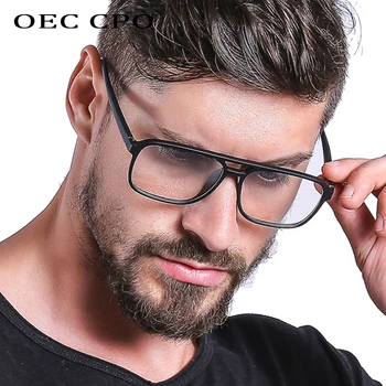 OEC CPO Анти Синя Светлина Блокиращ Филтър Намалява Цифрова Напрежение на Очите Модерен Мъжки Оптични очила за очите Дограма Прозрачни Лещи Очила O407