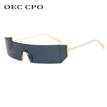 OEC CPO Големи Правоъгълни Слънчеви Очила Дамски Маркови Дизайнерски Слънчеви Очила Мъжки Vintage Слънчеви Очила Без Рамки Женски Пълнозърнести Очила
