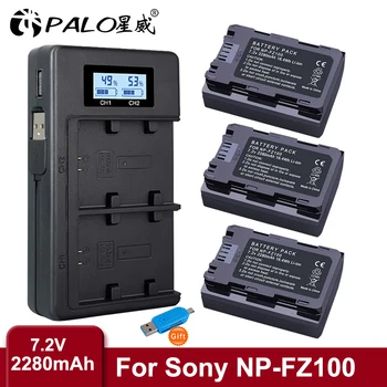 PALO NP-FZ100 NPFZ100 NP FZ100 Батерия + LCD ДИСПЛЕЙ USB Зарядно устройство за Sony a9 a9r a9rm A7IV a7ⅲ a7rⅲ a7m3 a7rm3 a7r3 a6600 a7m4 a7r a7 a7c