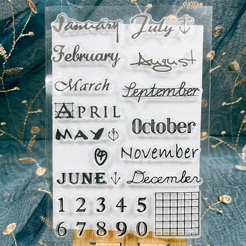 Panalisacraft Календар месеца Печат на Прозрачни Силиконови Печати за 