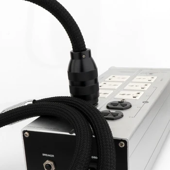 Preffair Hi-Fi Аудио Кабел за Захранване 7N OFC Проводник на Захранването Аудиофил САЩ Schuko захранващия Кабел от въглеродни влакна Панталони за Усилвател Динамиката на CD