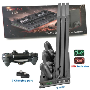 PS4 PRO Вертикално Зарядно Устройство, Зарядно устройство Охладител За PS 4 Play Station 4 Охлаждаща Поставка За Зареждане на Джойстика Поставка За Игри Playstation 4 Pro