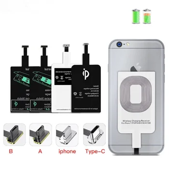 Qi Безжично Зарядно Устройство Приемник, Поддръжка на Micro USB Type C Бърза Безжична Зареждане и Адаптер За iPhone и Android Безжично зарядно устройство ще захранване на Лентата за докинг Станция