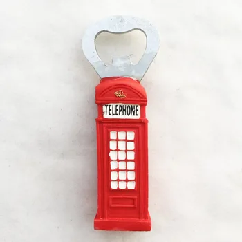 QIQIPP Лондон географско указание червена телефонна будка пътен спомен магнитен стикер за хладилник прикачения отварачка за бутилки