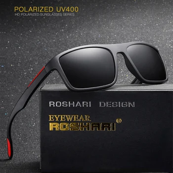 RoShari Поляризирани Слънчеви Очила Мъжки TR90 Свръхлеки Шофьорска Нюанси Мъжки Vintage Слънчеви Очила За Жени Spuare Eyewear P0016