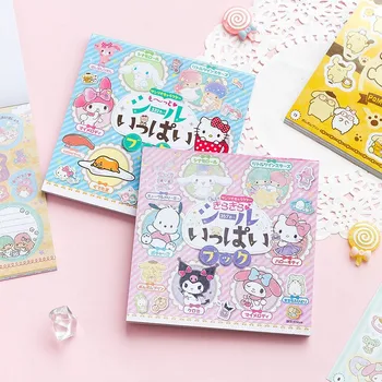 Sanrio Hello Kitty Kuromi Мультяшные Етикети Ins Ръчно Книга Украса Набор От Етикети На Бебешки Сладки Творчески Сам Етикети Книга