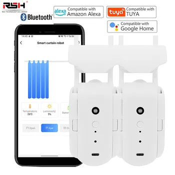 Sasha Bluetooth Умен Завеса Робот Безжичен Интелигентен Завеса Мотор Таймер За Гласово Управление Работи С Алекса Google Home