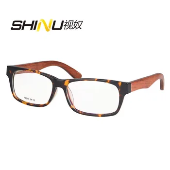 SHINU Мъжки очила с рамки от дърво прогресивни очила за четене мъжки лещи, предписани от смола Мультифокальные прозрачни отгоре