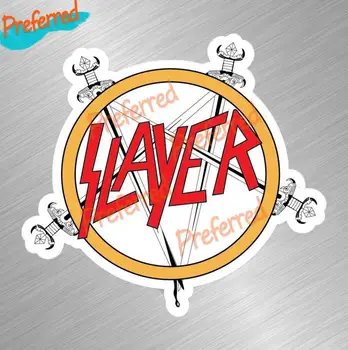 Slayer Vinyl Стикер Стикер на Кола, Камион Лаптоп Метална Траш-лента за Вашия Дом Автомобилни Охладители за Лаптопи Състезателна Каска Стена на Багажника