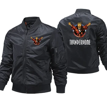 Thunderdome Wizard Логото на Хардкор Мъжки Якета Пилот на Въздуха Дебело Яке Пилот Бейсбольное Палто Градинска Облекло 5XL Мотоциклетът яке