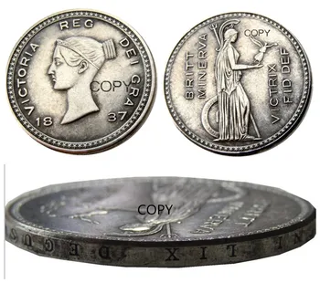 UF35 Великобритания Виктория silver Crown Модел 1837 сребърно покритие Копирни Монета с Писмото на Ръба