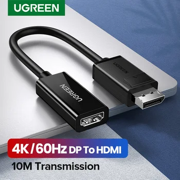 Ugreen Displayport DP към HDMI Адаптер 4 С екран, Портове и Конектори Кабел Конвертор 1080 P За Преносими КОМПЮТРИ Проектор Displayport към HDMI Адаптер