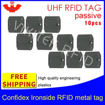 UHF RFID анти-метална етикет confidex ironside 915 Mhz 868 Mhz Impinj Monza4QT 10 бр. Безплатна доставка трайни ABS интелигентни пасивни RFID тагове