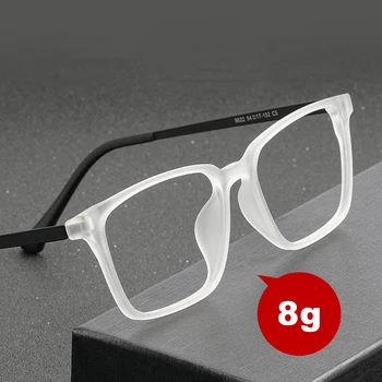 Ultralight TR90 Рамки За Очила От Чист Титан Очила За Късогледство Мъжки Удобни Ретро Квадратни Оптични Очила Голям Размер на Джантата 9822