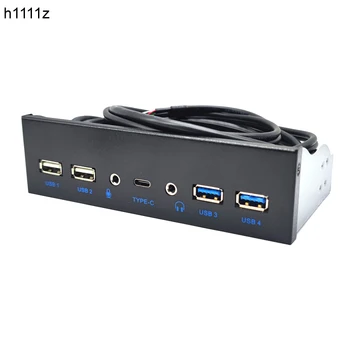USB 3.0 на Предния панел, за да PC USB 3,1 Type C + 2x USB3.0 + 2x USB2.0 хъб + HD аудио 3.5 мм + Микрофон за слушалки за 5,25 