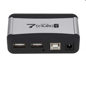 USB хъб 7 с адаптер на захранване Порт Концентратор Опаковка 7-Портов хъб с блок захранване