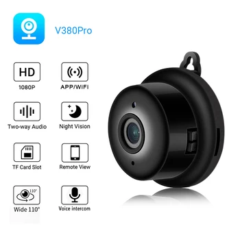 V380 Мини WiFi IP Камера HD 1080P Безжична Камера За Помещения за Нощно Виждане Двупосочна Аудио Откриване на Движение на бебето следи Камери