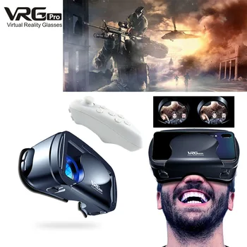 VRG Pro Виртуална Реалност 3D VR Слушалки Интелигентни Очила, Каска за Смартфони с Мобилен Телефон на Мобилен 5-7 Инча(А) А) Бинокъл с Елементи на Управление