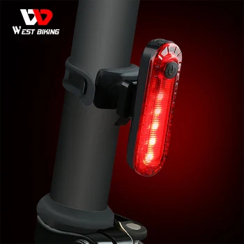WEST BIKING Водоустойчив Велосипеди Заден Фенер LED USB Акумулаторна Защитен Предупредителен Задна Светлина за МТБ Пътен Велосипеден Лампа Аксесоари
