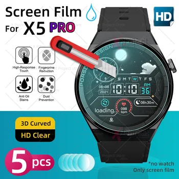 X5 PRO Смарт часовници Защитно фолио За екрана X5PRO Smartwatch HD Гъвкава Стъклена Защитно Фолио За 3 Часа Кръгла Защитно Фолио За Екрана