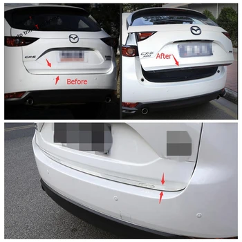 Yimaautotrims Задна Врата на Багажника и Задната Долна Капачка Знаменца Рамка Желаната Декорация Отвън е Подходящ За Mazda CX-5 CX5 2017-2022 
