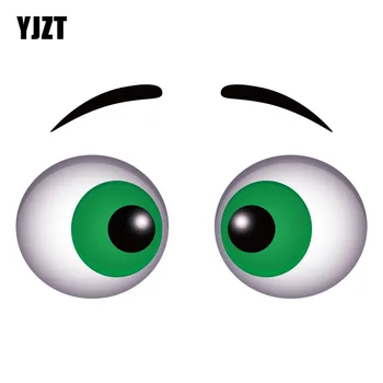 YJZT 14,7 см * 8,5 cm Забавна Кола За Полагане на Очите Карикатура Светоотражающая Стикер на колата Стикер PVC 13-0447