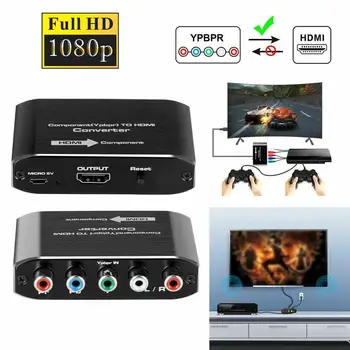 Ypbpr компонент RGB КЪМ HDMI-съвместим Конвертор 4 До 60 Hz Видео Аудио Адаптер За DVD Обзавеждане за PSP Xbox, PS2 Компонент към HDMI-съвместим Конвертор