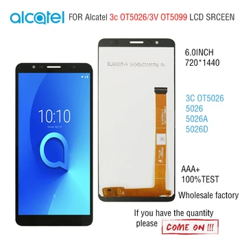 ААА + 100% ТЕСТ За Alcatel 3C OT5026 5099 5026A 5026D LCD дисплей с сензорен екран дигитайзер възли за Alcatel 3V OT5099 LCD
