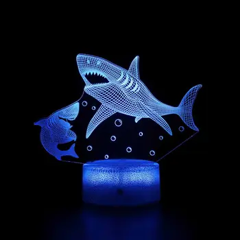 Акули, Делфини Костенурки Фигурка на Животните 3D нощна светлина за Дома Подарък 3D Илюзия RGB Лампа Безплатна Доставка на Едро
