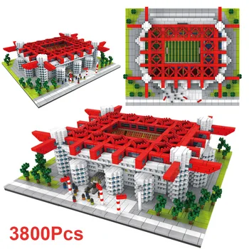 Архитектурата На Стадион Сан Сиро Футбол Футболно Игрище Диамант Строителни Блокове Ноу Камп 