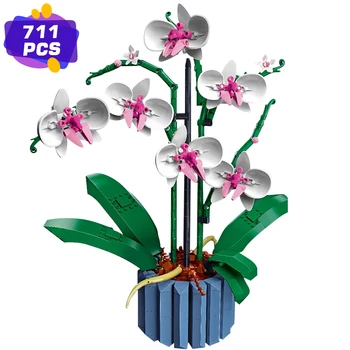 Букет от орхидеи 10311 Строителен комплект за декорация на растения за възрастни, украса за орхидеи за дома или офиса