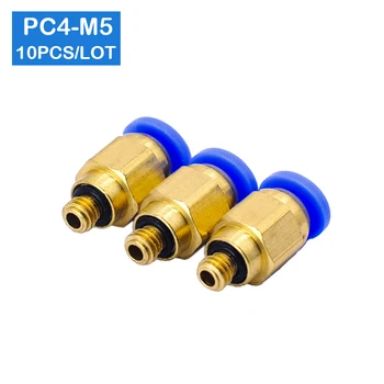 Високо качество на PC4-M5 10шт 4 мм направо чрез пневматични фитинги за тръби m5.Быстроразъемная резба чрез пневматично быстроразъемное връзка